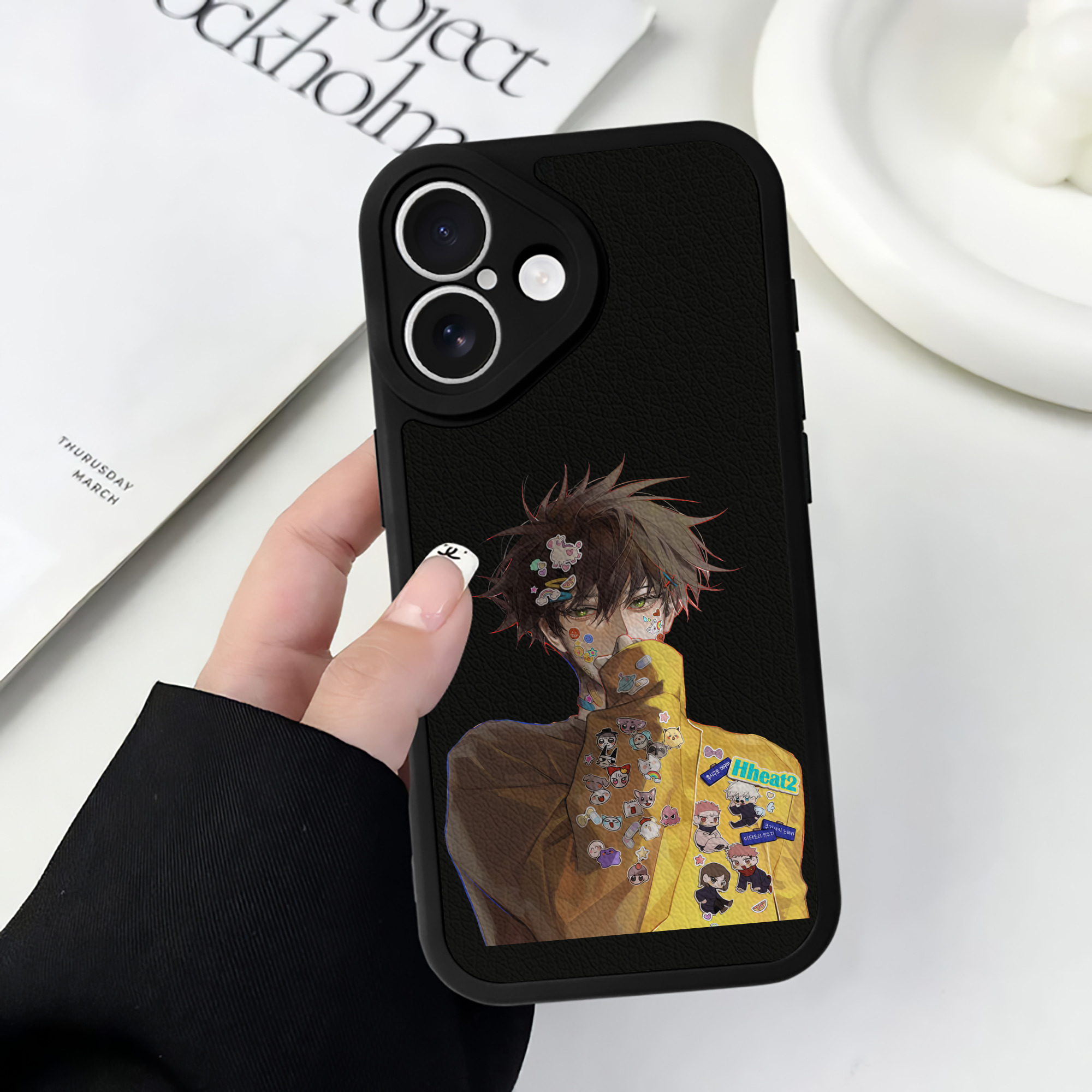 （画像用） 呪術廻戦 Jujutsu Kaisen 【iPhone 16シリーズ対応】シリコンスマホケース（レザー調） 材質：シリコン